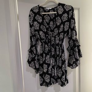 Black and white Paisley beach cover-up